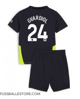 Günstige Manchester City Josko Gvardiol #24 Auswärts Trikotsatzt Kinder 2024-25 Kurzarm (+ Kurze Hosen)
